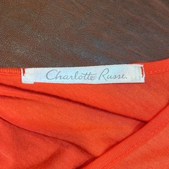 CHARLOTTE RUSSE Sexy Orange Rayon Tank Top with Back Cut-Outs, Size M - Picture 5 of 6